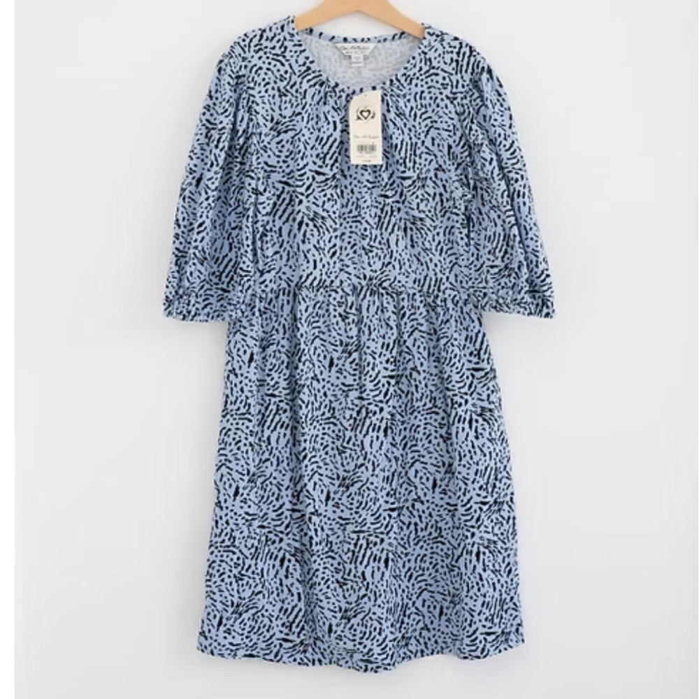 Miss Selfridge Light Blue Leopard Print Dress